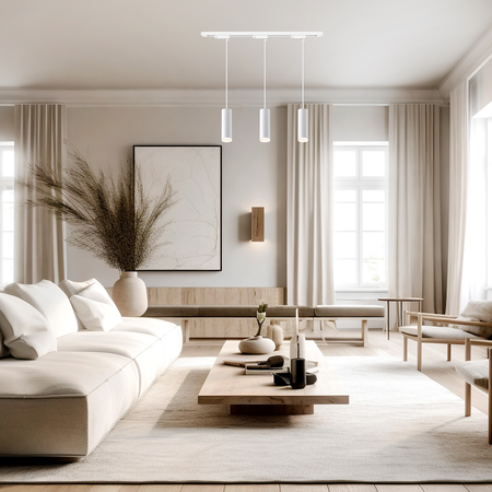 Zestaw Oprawa Pipe Ring Track Zwis Biały 3xGU10 1m Milagro ML2080