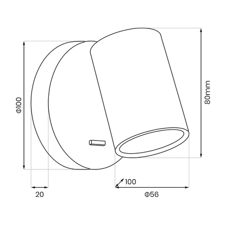 Kinkiet Genesis ruchoma tuba 1xGU10 Czarny z włącznikiem Milagro ML2905