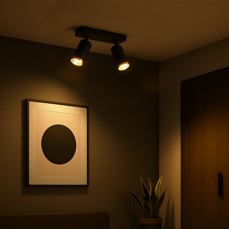 Oprawa Mica Spot Czarny + Złoty 2xGU10 Milagro ML2096