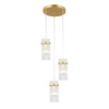 Potrójna złota lampa wisząca 3xE14 Merto Italux PND-40930-3A-GD