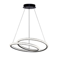 Lampa wisząca czarna zawijana LED 3000K/4000K/6000K  Kortia Italux PND-64873-BK