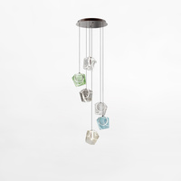 Lampa wisząca COLORE LED Zuma Line MD3350A-6BL/MIX - kolorowe szklane klosze