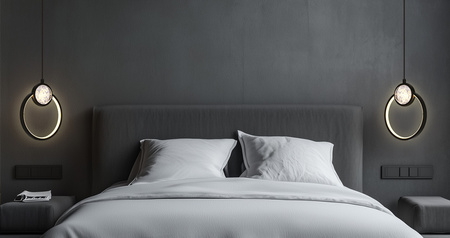 LACRIMA lampa wiszaca 20cm czarny 15W LED 3000K maskownica biała Candellux 31-35592