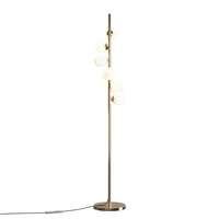Złota lampa podłogowa z białymi szklanymi kulami DALLAS 6xG9 Maytoni MOD545FL-06G