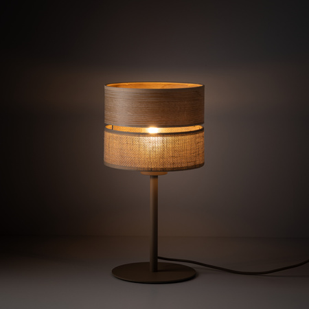 Lampka nocna DORMA WOOD JUTA jasne drewno 1xE27 Tk Lighting 16227
