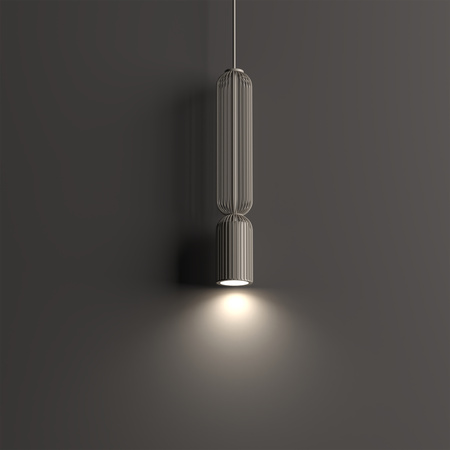 Lampa wisząca druciana beżowa oprawa z tubą 1xGU10 SINGLES B Nowodvorski 12197