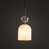 Lampa wisząca z białym ryflowanym kloszem i ozdobną bursztynową kulą SOPHIA COGNAC WHITE 1xE14 Tk Lighting 11020