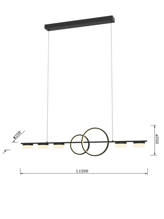 Lampa wisząca MESSINA siódemka LED Wofi Premium 7030-702