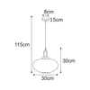 Czarna lampa wisząca z ryflowanym kloszem ufo K-5855 z serii AKARI Kaja Lighting
