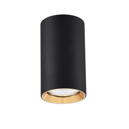 Tuba natynkowa Manacor 13 cm czarno - złote 1xGU10 Light Prestige LP-232/1D - 130 BK/GD