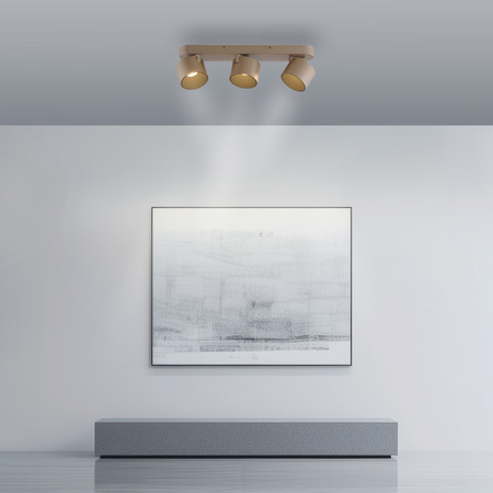 Brązowa podłużna lampa sufitowa trzy tuby LED 2700K PURE CUP Paul Neuhaus 6227-97 