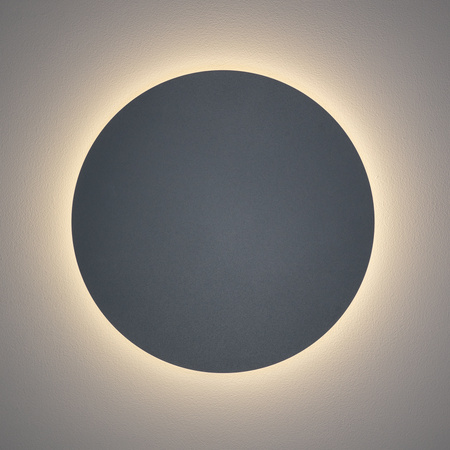 Okrągły metalowy płaski kinkiet 35cm w kolorze szarego błękitu - podświetlenie ściany RING LED L 3000K Nowodvorski 12664