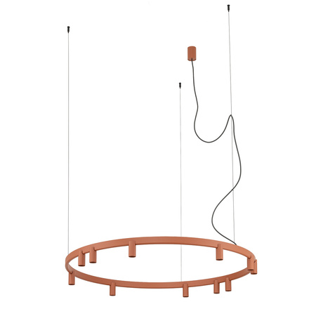 Lampa wisząca okrąg o średnicy 116cm w kolorze terakota 17xGU10 R35 + LED zintegrowany FOURTY  ROUND LED Nowodvorski 12420