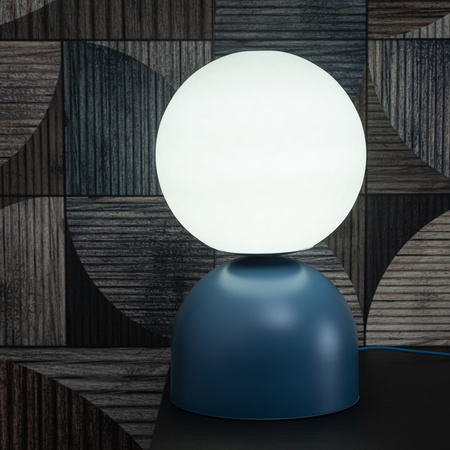 Duża lampka nocna 52cm szklana kula na metalowej podstawie MIKI NAVY BIG 1xE27 Tk Lighting 11431