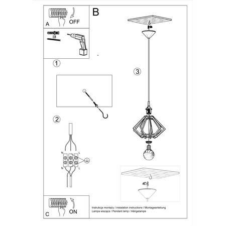 Lampa wisząca POMPELMO drewniana Sollux Lighting SL.0393