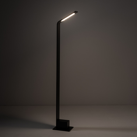 Nowoczesny słupek ogrodowy LED czarny z pochyloną głowicą 80cm 3000K SLIM LED Nowodvorski 11540
