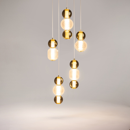 Kaskadowa lampa wisząca kule – pionowa kompozycja światła LED 3000K Drop MOD273PL-L80G3K Maytoni