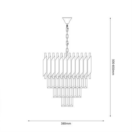 Żyrandol lampa wisząca kryształowa 5xE14 CRISTAL Chrome Milagro ML2519