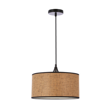 ANAKA LAMPA WISZĄCA CZARNY 1X40W E27 ABAŻUR PLECIONKA BEŻOWO-BRĄZOWA Candellux 31-27269