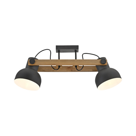 Lampa sufitowa drewniana z dwoma metalowymi kloszami CUP 2.0 2xE27 Just Light 15744-18