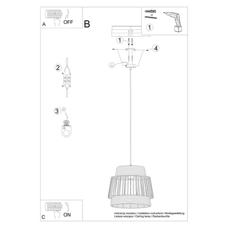 Lampa wisząca BRILO Sollux Lighting SL.1253