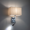 Kinkiet ścienny z abażurem i lampką LED do czytania 1xE27 LED HOTEL MOOD LED Nowodvorski 11785