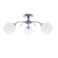 Estar lampa sufitowa chromowy 3x40w e27 klosz biały Candellux 33-09432