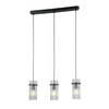 Lampa wisząca czarna trzy zwisy szklane rurki 3xE14 Merto Italux PND-40930-3B-BK