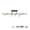 Lampa sufitowa spirala w kolorze czarnym i mosiężnym EMANDA LED 3000K z funkcją SwitchMo Just Light 19112-68