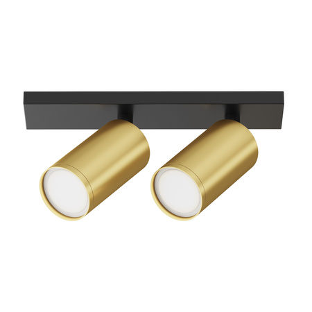 Czarna oprawa sufitowa ze złotymi reflektorami 2xGU10 FOCUS S C051CL-U-02BMG Maytoni