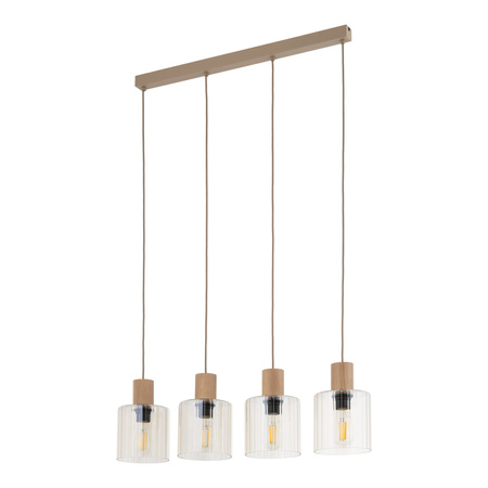 Poczwórna lampa sufitowa listwa SIERRA WOOD 4xE27 Tk Lighting 11802