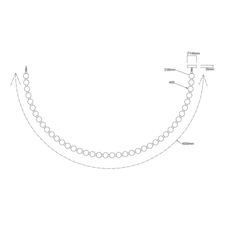Lampa wisząca Dorado Rope 4 m złoty naszyjnik LED CCT Light Prestige LP-002/4M CCT