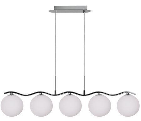 Ramon lampa wisząca chromowy 5x40w g9 klosz biały Candellux 35-01429