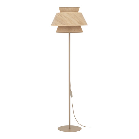 Lampa podłogowa w kolorze sabia KALUM WOOD + Juta średnica 45cm 1xE27 Tk Lighting 16225