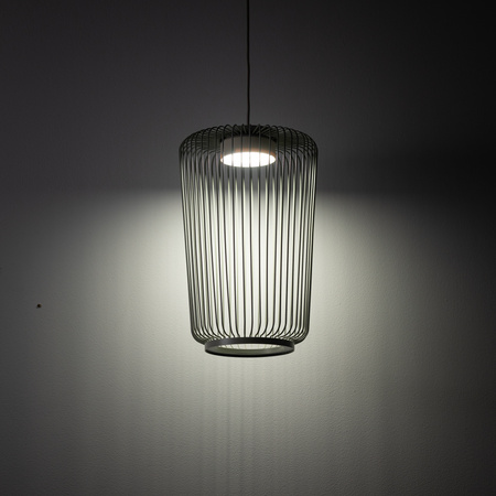 Lampa wisząca z wysokim ażurowym kloszem cylindrycznym w kolorze szałwiowym 1xGX53 KENAI B Nowodvorski 12225