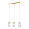 Lampa wisząca potrójna w kolorze złotym szklane rureczki 3xE14 Merto Italux PND-40930-3B-GD