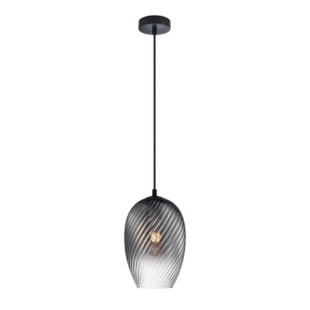 Lampa wisząca z dymionym kloszem 1xE27 Alias Italux PND-3663-1-BK-SG