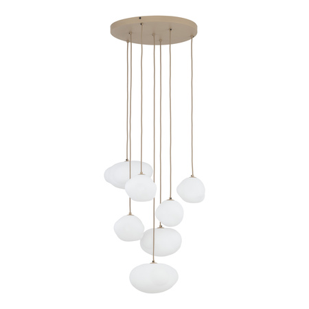 Lampa wisząca siedem nieregularnych wiszących kloszy na okrągłej podstawie w kolorze sabia NEBIA SABIA 7xG9 Tk Lighting 10756