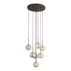 Lampa wisząca z koniakowymi szklanymi nieregularnymi kloszami LAVA BROWN 7xG9 Tk Lighting 11328