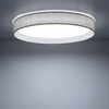 Okragły plafon sufitowy do sypialni z lnu LED o średnicy 42,5cm DEMI LEN Tk Lighting 11857