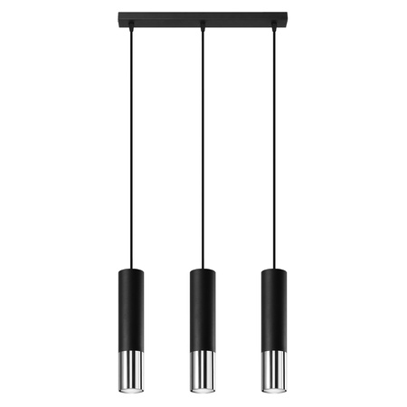 Lampa wisząca LOOPEZ 3L czarny/chrom Sollux SL.0942