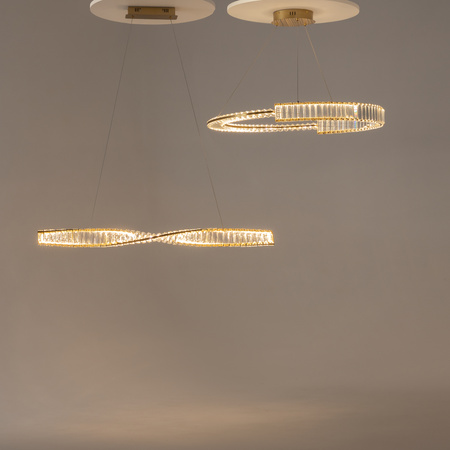 Podłużna kryształowa lampa wisząca 100cm LED 3000K Krone P097PL-L28BS3K Maytoni