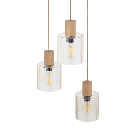 Lampa wisząca trzy zwisy na kole SIERRA WOOD 3xE27 Tk Lighting 11801