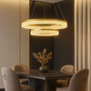 Złota lampa wisząca dwa okręgi GALA GOLD 54W LED 4000K Milagro ML2241