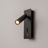 Czarny kinkiet z gniazdem USB LED 3000K Mirax C041WL-L3B3K Maytoni