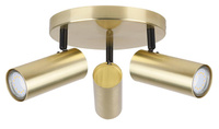 Colly lampa sufitowa mosiądz 3x15w gu10 klosz mosiądz Candellux 98-01726