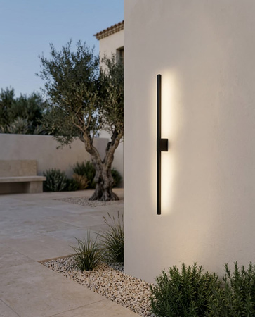 Czarny, podłużny kinkiet elewacyjny LED 90cm BARI Kaja Lighting K-8244