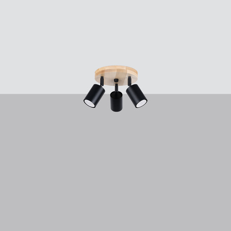 Plafon VERDO 3P czarny Sollux SL.1292