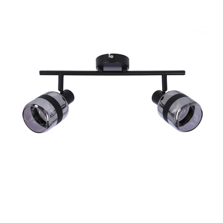 YUKI LAMPA LISTWA CZARNY MATOWY 2X15W E14 KLOSZ DYMIONY Candellux 92-13422