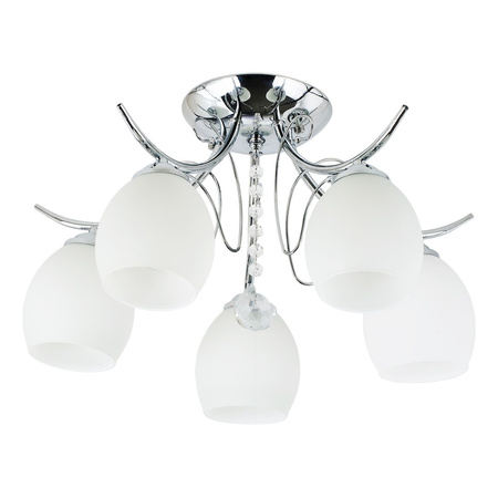 Lampa sufitowa chromowana pięć szklanych kulistych kloszy ELLA 5xE27 Milagro ML2763